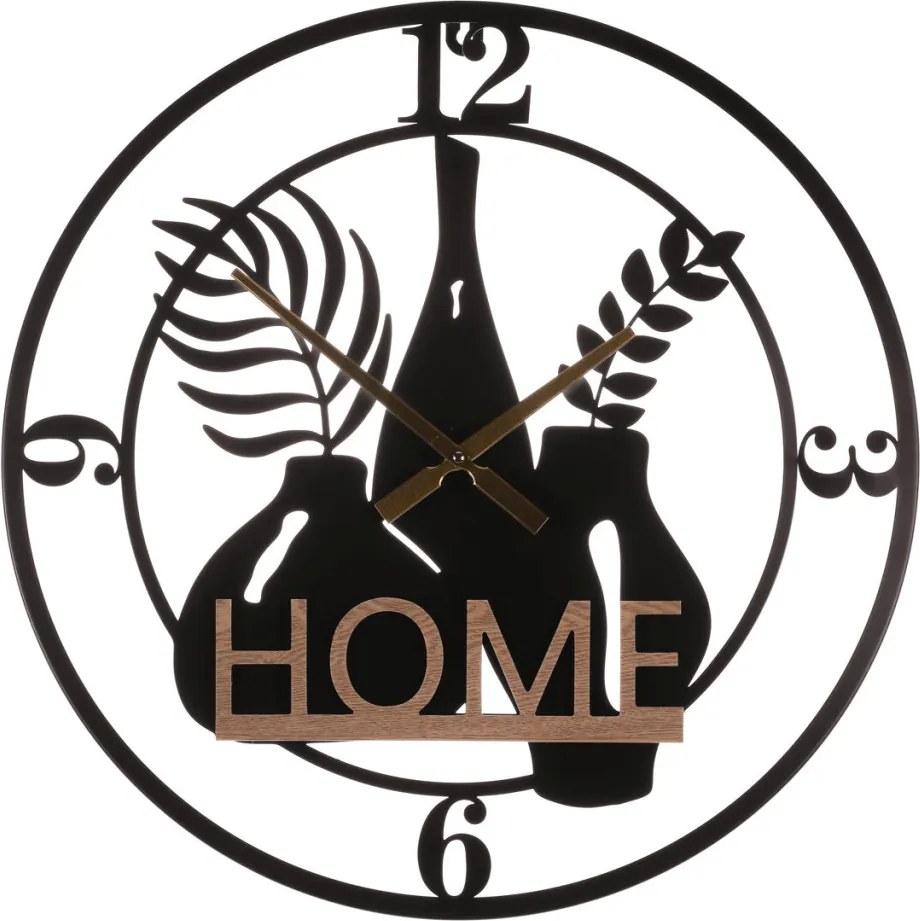 Falióra 60 cm átmérő fém és MDF HOME felirattal