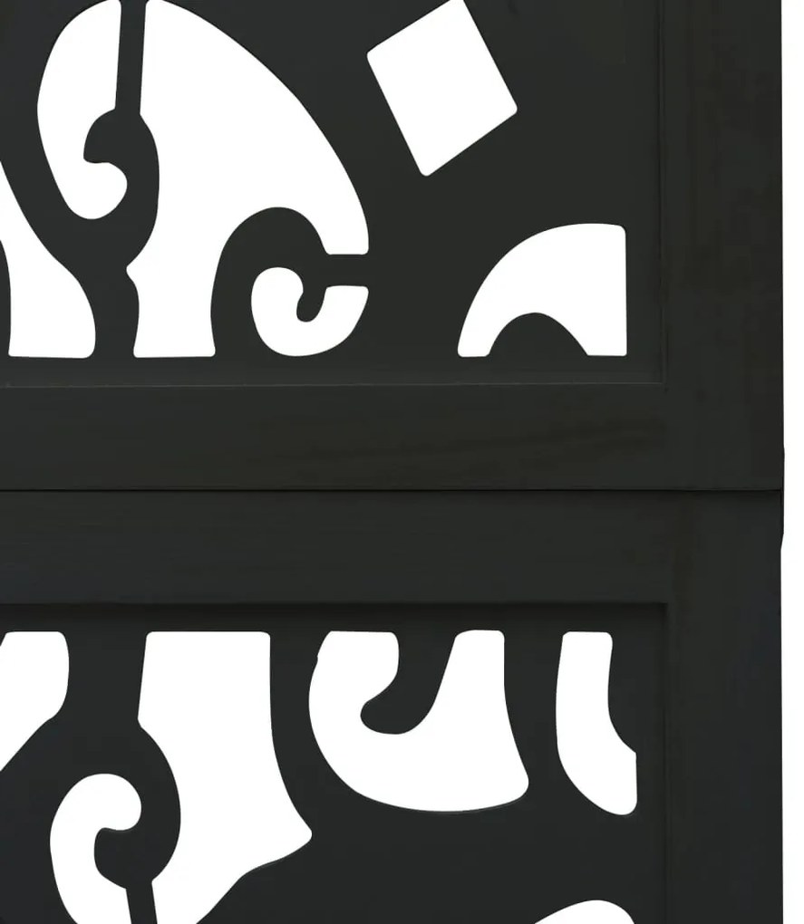 5 paneles fekete tömör császárfa térelválasztó