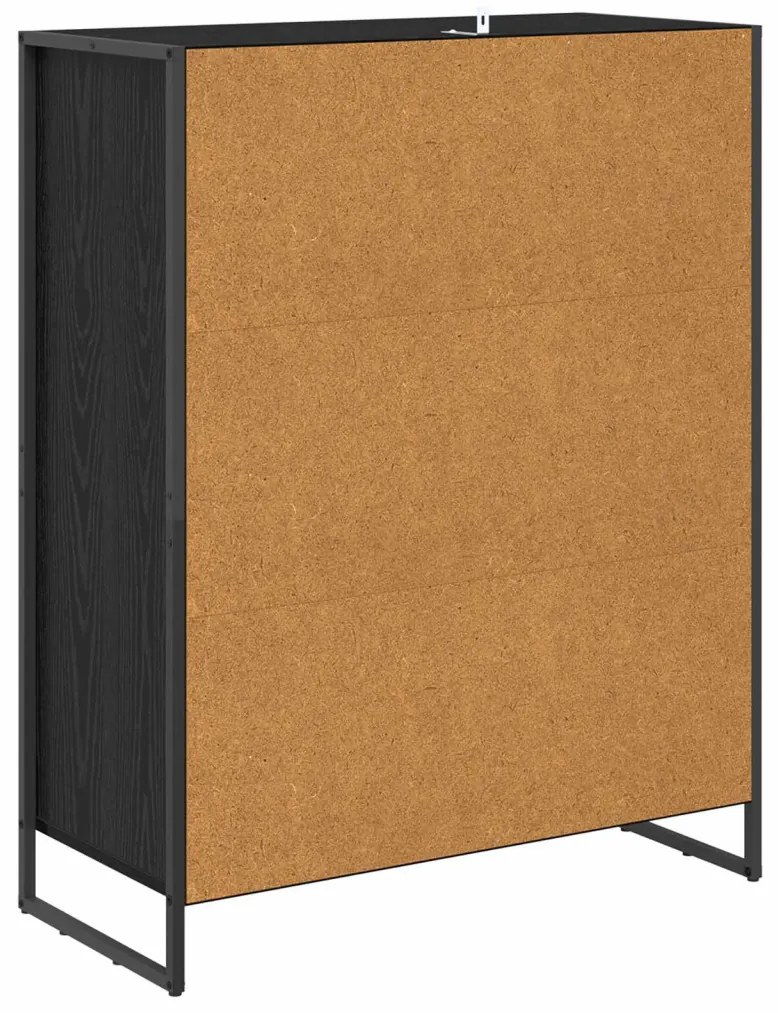 Cipőszekrény tárolóval Fekete tölgy 79 x 36 x 100 cm Faanyag