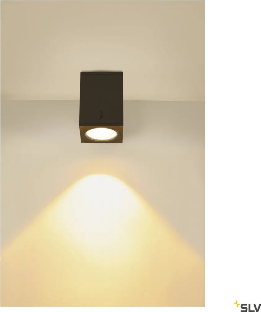 SLV 1003421 ENOLA SQUARE Modern Kültéri Mennyezeti Lámpa Antracit, Átlátszó LED IP65