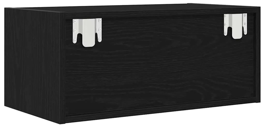 2 db fekete tölgy színű szerelt fa TV-szekrény 60x31x25,5 cm