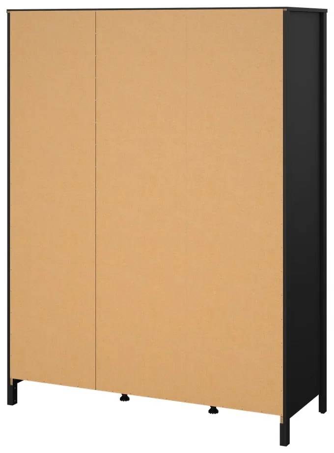 Fekete ruhásszekrény tükörrel 150x199x58 cm Madrid – Tvilum