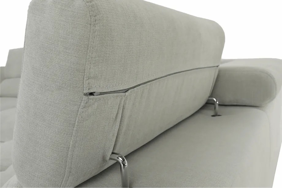 Ülőgarnitúra tárolóhellyel, világosszürke, szövet, jobbos, BUTON R