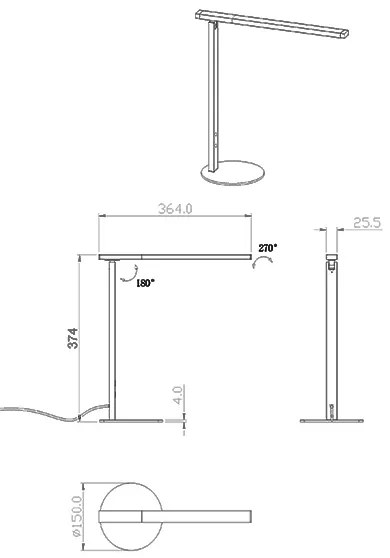 Fabas Luce 3550-30-101-LED állítható IDEAL LED lámpa 10W 230V 3000-6000K fekete