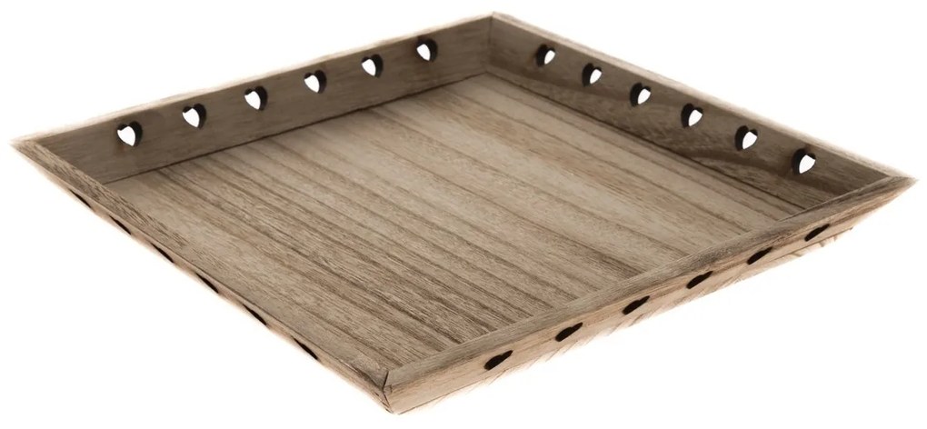 Fa tálca szívekkel, 20 x 20 x 3,5 cm