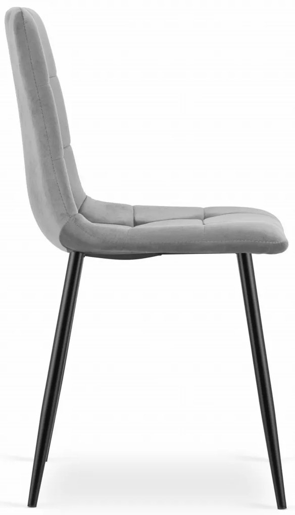 Világosszürke bársony szék KARA fekete lábakkal