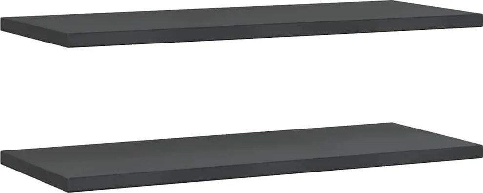 vidaXL 2 db fekete rozsdamentes acél fali polc 100 x 40 x 3 cm