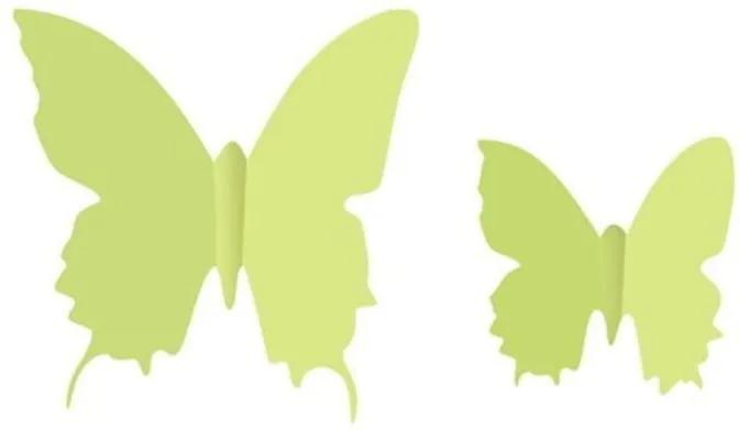 Butterflies sötétben világító 3D hatású 12 darabos falmatrica szett - Ambiance