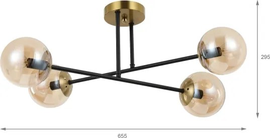 Brilagi - Felületre szerelt mennyezeti csillár MALIVA 4xE14/15W/230V arany