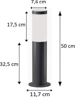 Brilagi - ELIA LED kültéri lámpa, 1x E27/7W, 230V, 4000K, IP44, 50 cm, antracit