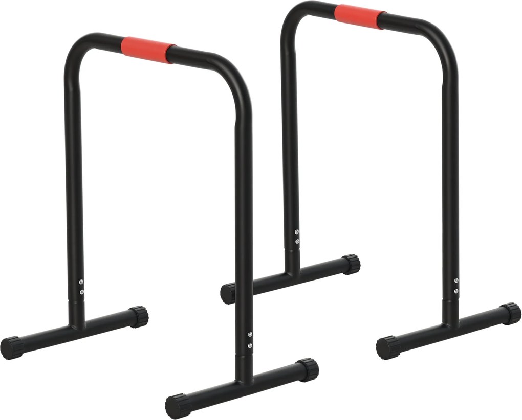HOMCOM Párhuzamos Bártartó Extra Széles Fogantyúval Ferde Fekvőtámaszokhoz Testépítéshez Calisthenics Dips 63x41x73 cm Fekete | Aosom