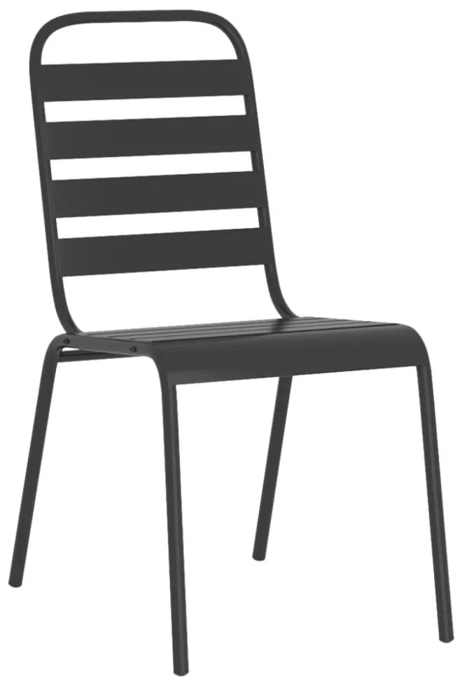 11 részes antracitszürke acél kerti étkezőgarnitúra