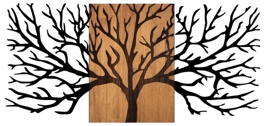 Fali dekoráció 150x70 cm fa/fém faág mintával