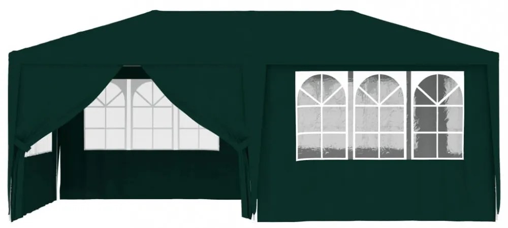 zöld rendezvénysátor oldalfalakkal 4 x 6 m 90 g/m²