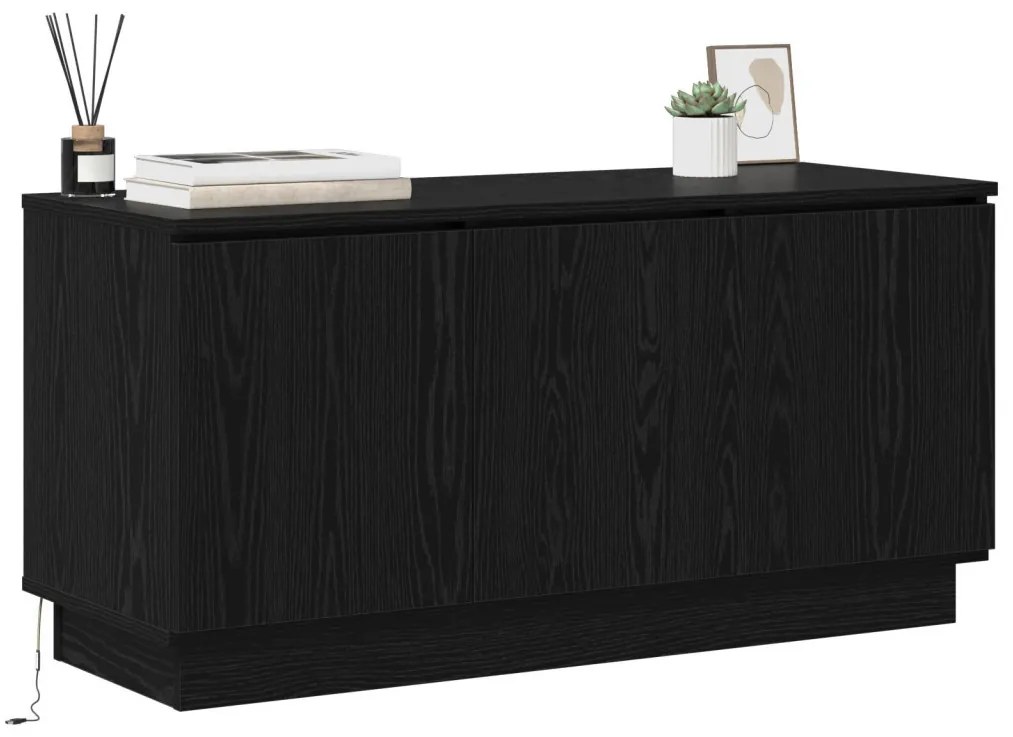 TV szekrény Fekete 100x38x49 cm Mérnöki fa