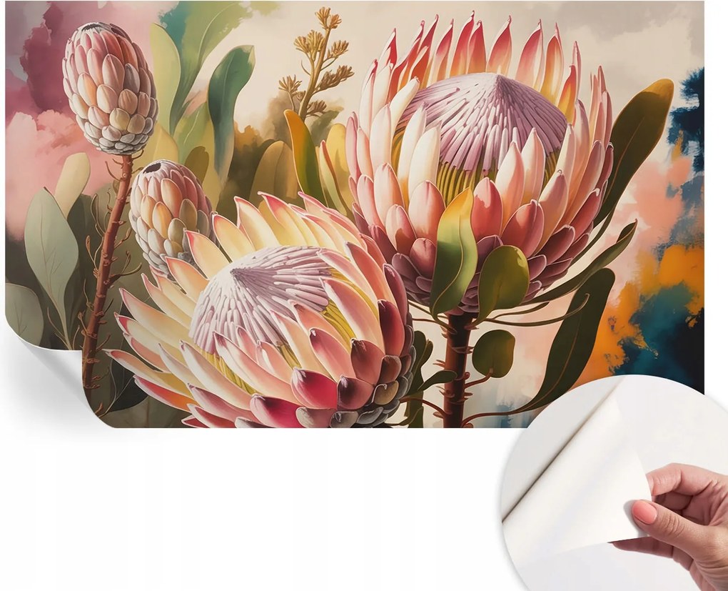 Dekoratív öntapadós fotótapéta Hálószobába Protea virágok 416x254 cm