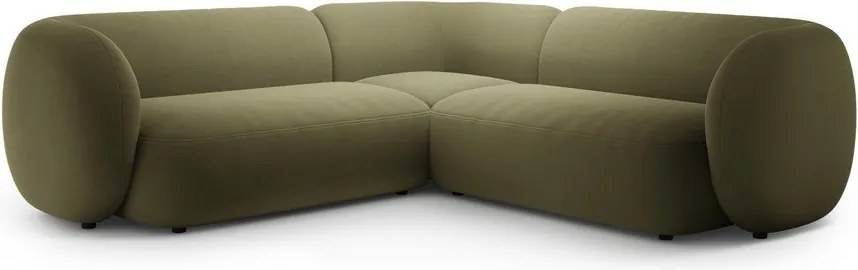 Zöld bársony sarokkanapé Kate – Micadoni