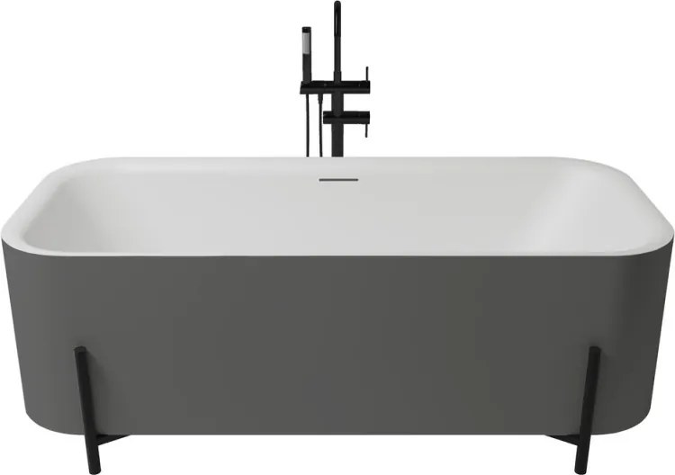 Aura szabadonálló kád_75x170_Titanio Metallic/Blanco Mate