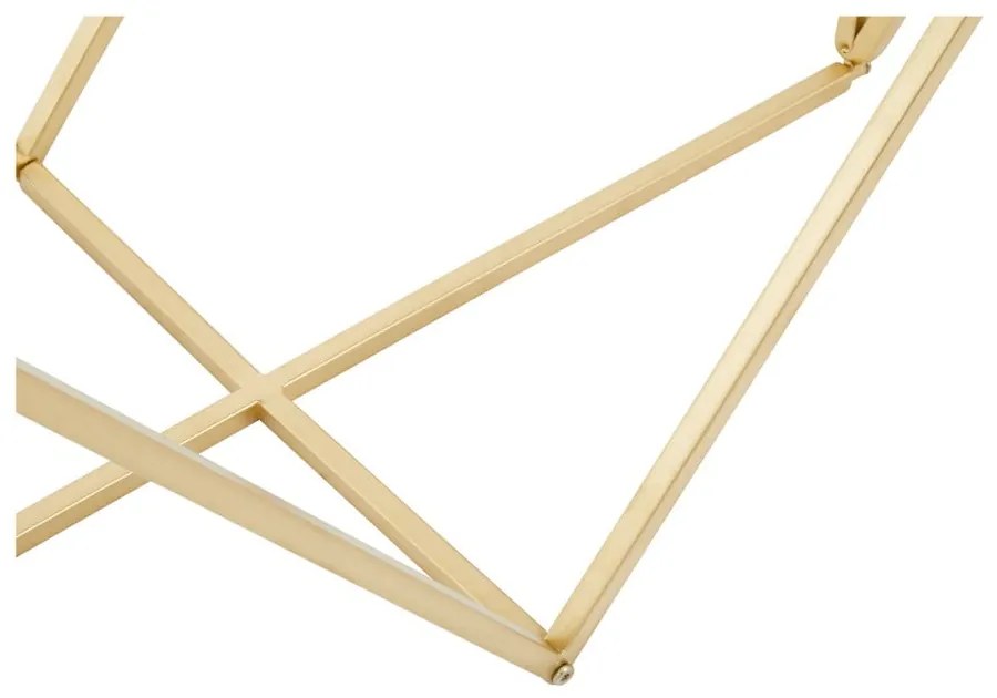 Aranyszínű konzolasztal üveg asztallappal 40x120 cm Farran – Premier Housewares