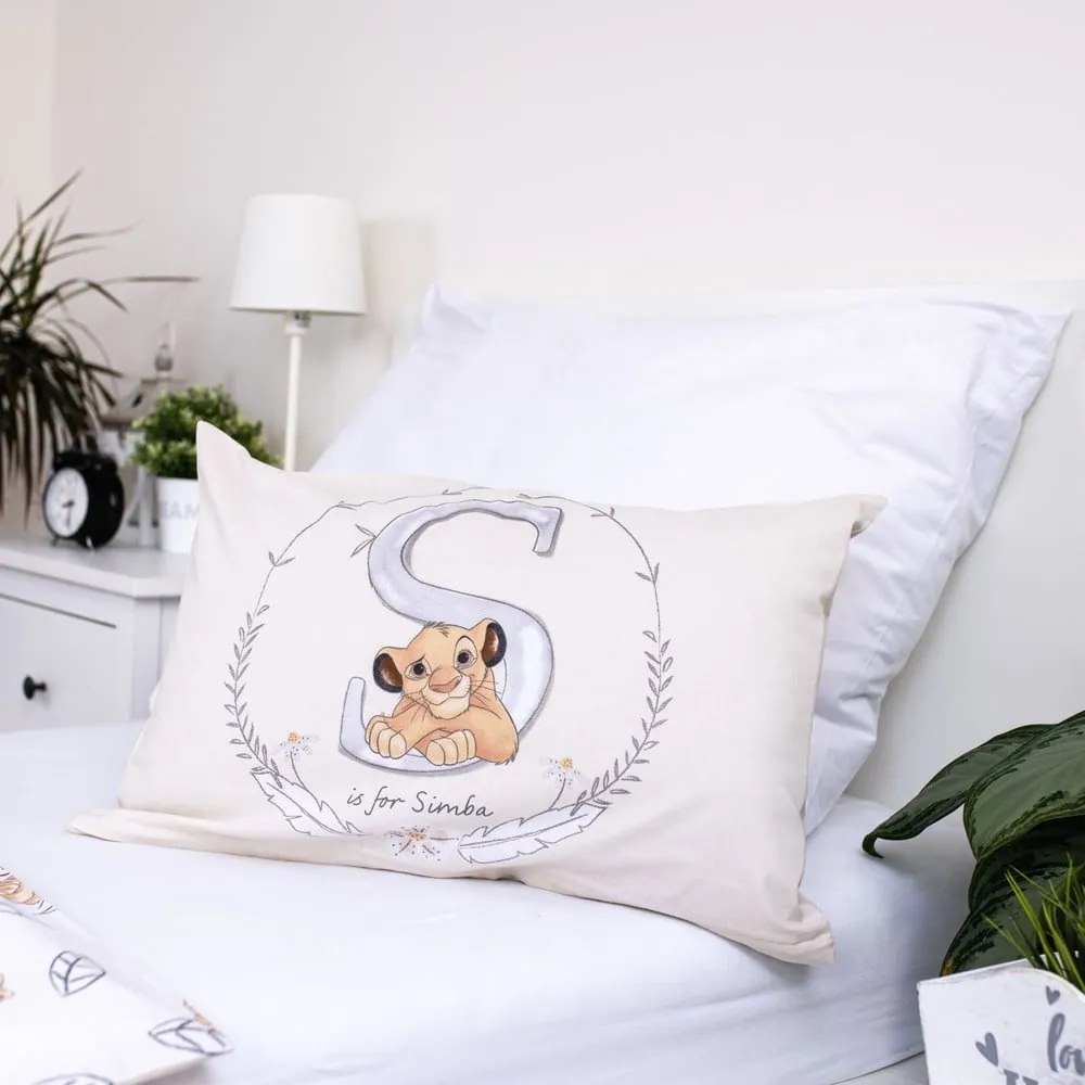 Világossárga pamut gyerek ágyneműhuzat babaágyhoz 100x135 cm Lion King "Best Friends" – Jerry Fabrics