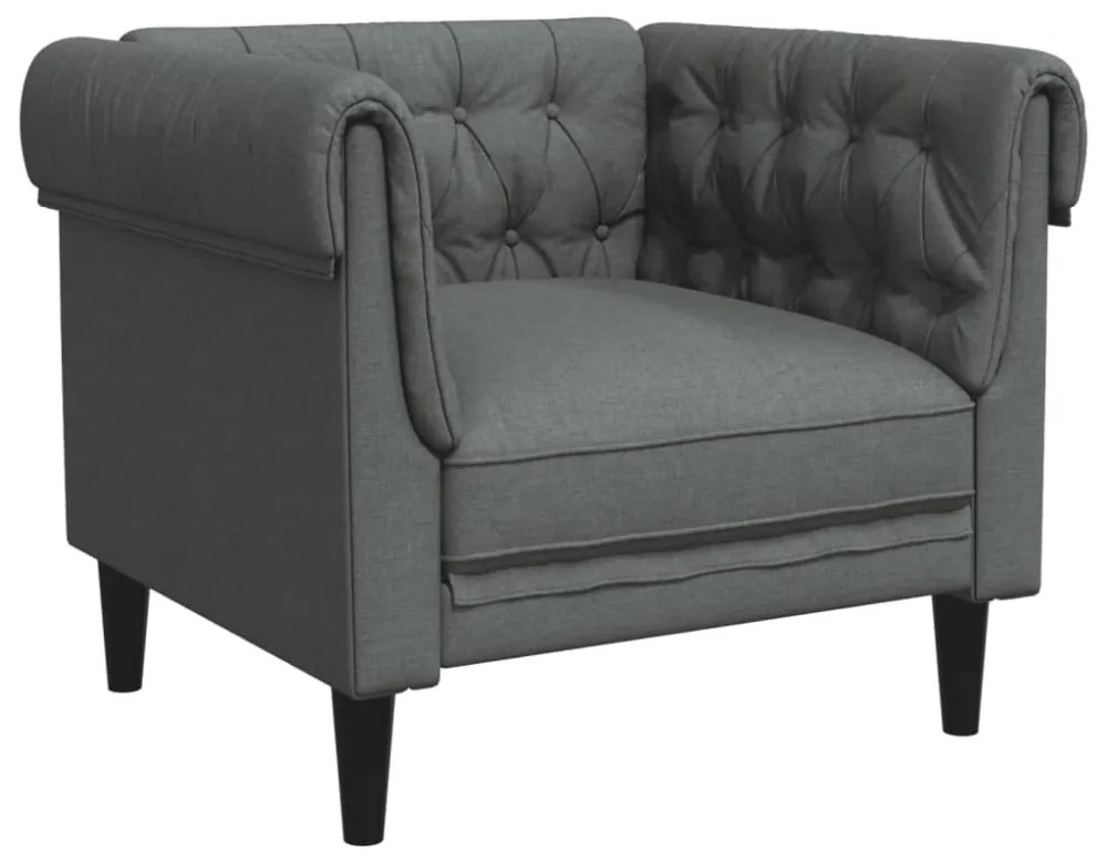 sötétszürke szövet Chesterfield kanapé