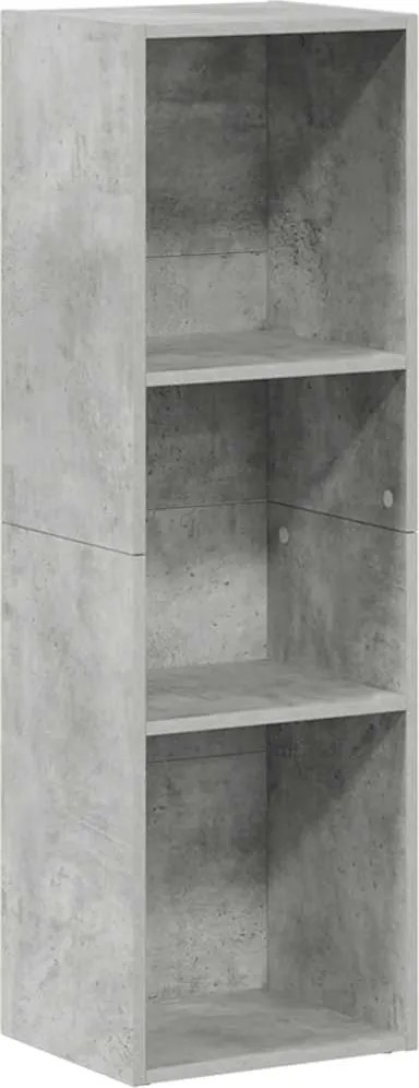 vidaXL betonszürke szerelt fa könyv-/TV-szekrény 36 x 30 x 114 cm