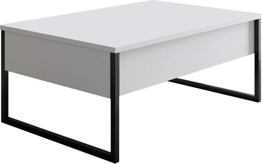 Nappali bútorszett, fehér-fekete, 180 cm