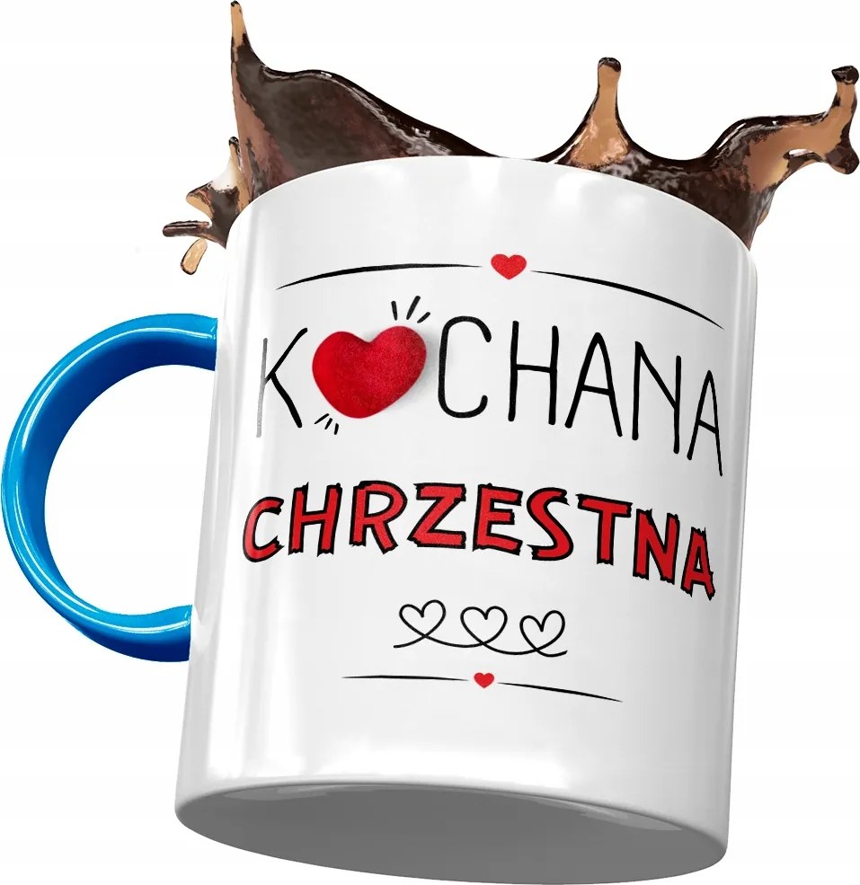 Kék Bögre Keresztanyának Születésnapra Ajándék Nyomtatott Fotóval