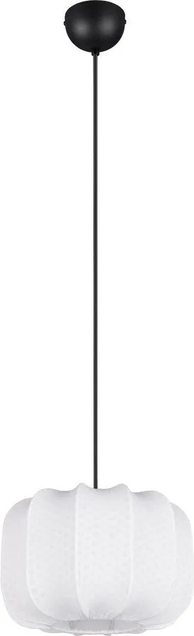 Fehér fém függőlámpa textil búrával ø 25 cm Madleine – Reality