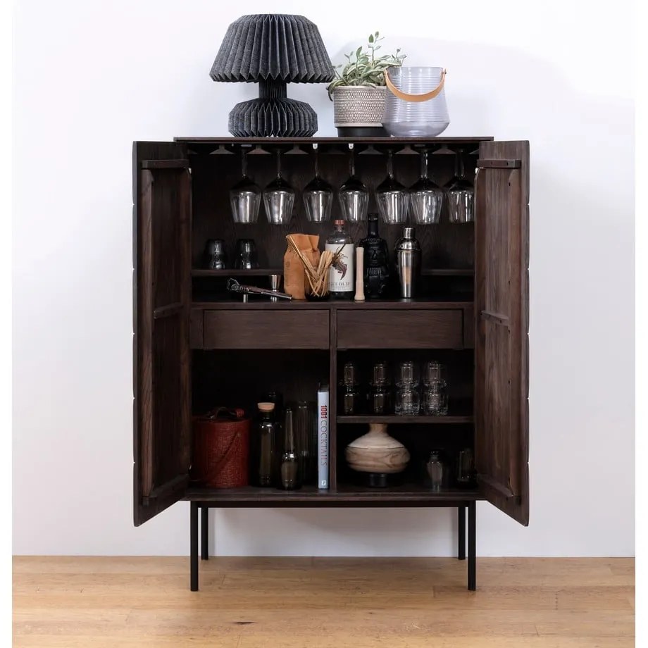 Sötétbarna szekrény 90x130 cm Latina – Unique Furniture