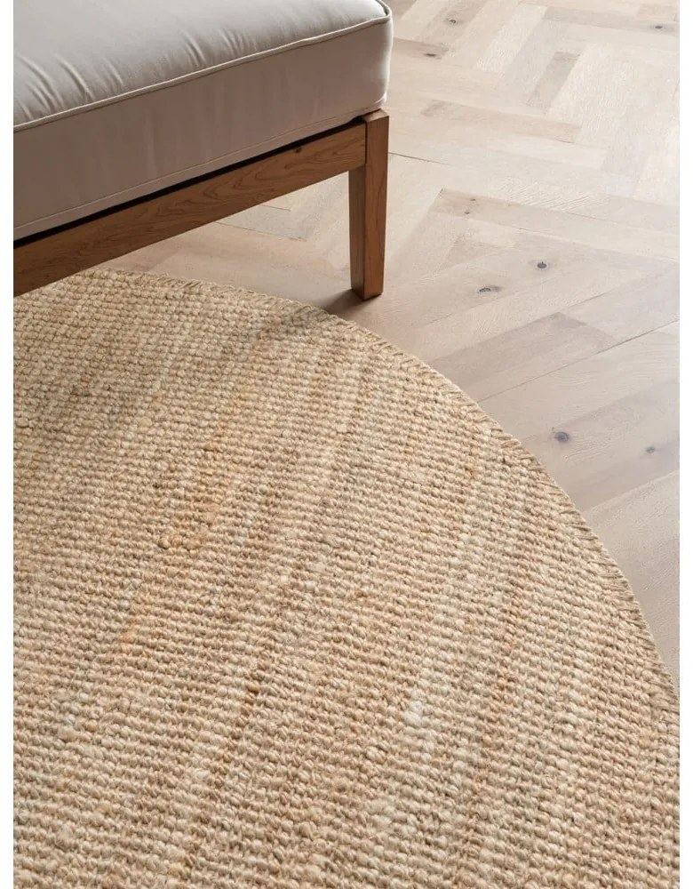 Natúr színű juta kerek szőnyeg ø 200 cm Bouclé Jaipur – Hanse Home