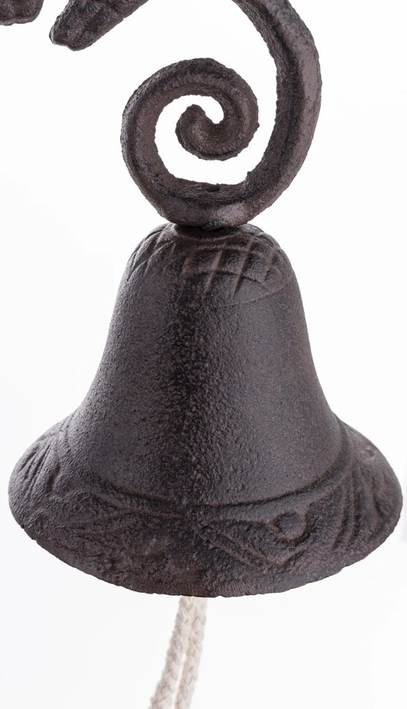 Öntöttvas fekete madárka pár fali kolomp jutakötéllel 28x15x10cm