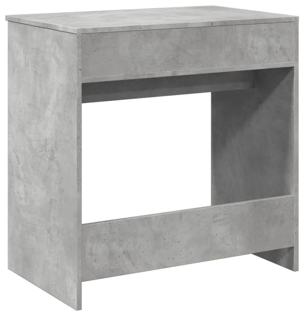 betonszürke fésülködőasztal tükörrel 73 x 46,5 x 120 cm