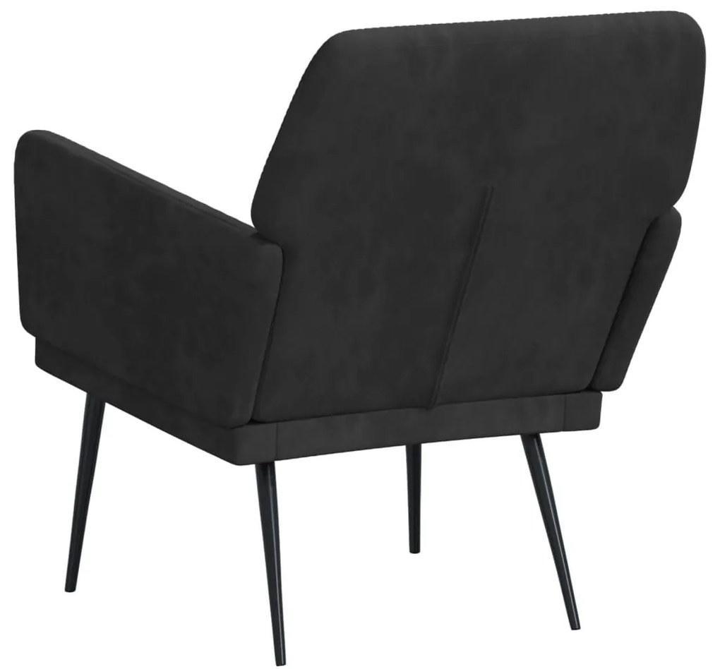 Fekete bársonyfotel 62x79x79 cm