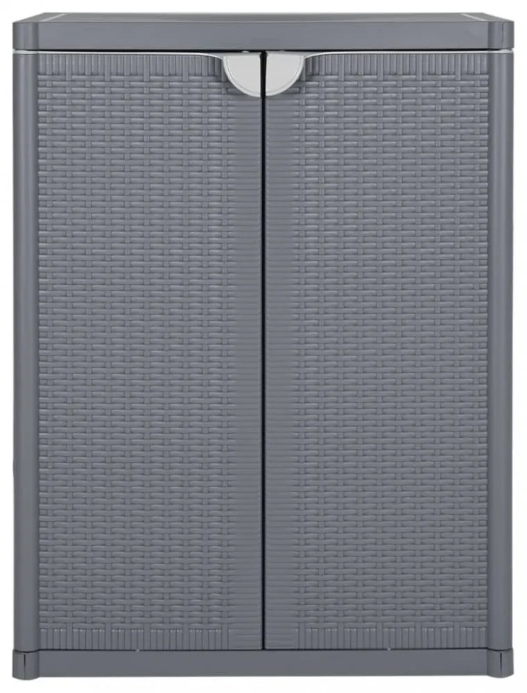 szürke PP rattan kerti tárolószekrény 65 x 45 x 88 cm