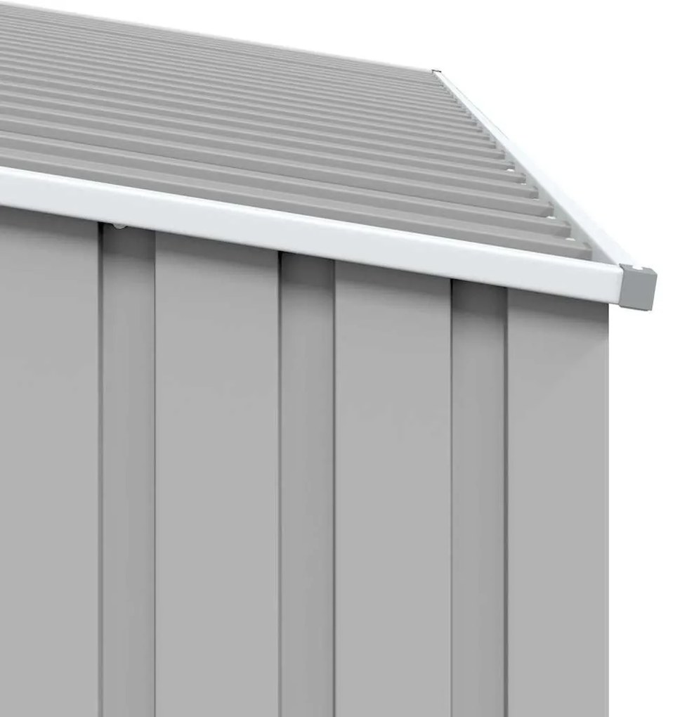 szürke horganyzott acél kerti tűzifatároló 245 x 98 x 159 cm