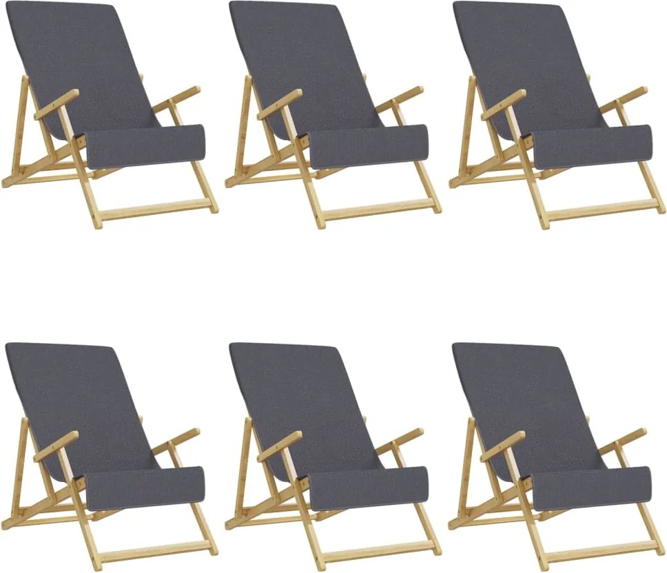 vidaXL 6 db antracitszürke 400 GSM szövet strandtörölköző 60 x 135 cm
