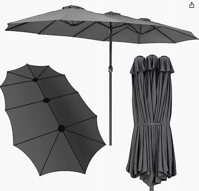 Kerti Napernyő Dupla Nagy Antracit Szürke Sekey 300 x 160 220G/M2