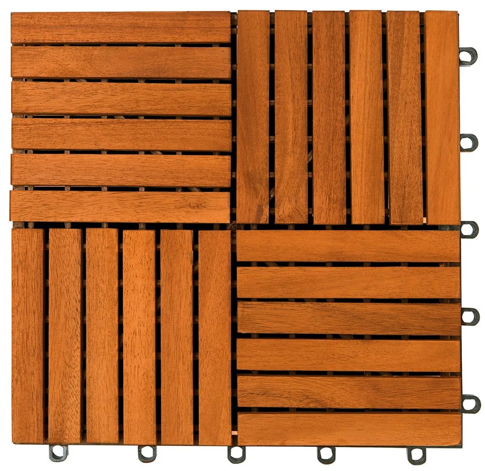 Casaria® Fa csempe Quatro mozaik - 11 darabos készlet, 30x30cm