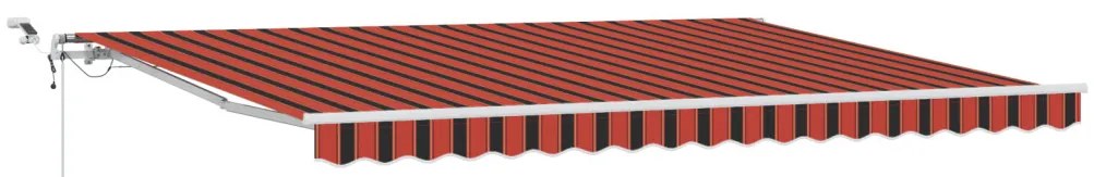Automatikus Behúzható Napernyő LED-del Narancs és Barna 450x300 cm