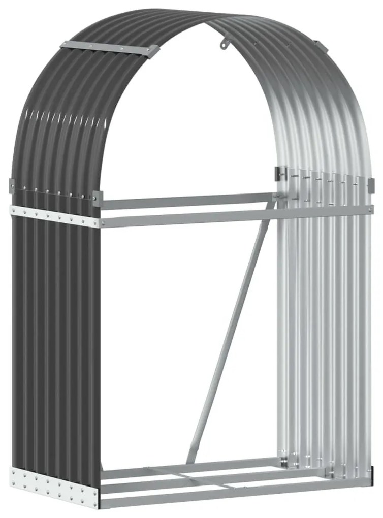 antracit színű horganyzott acél fatörzstartó 80 x 45 x 120 cm