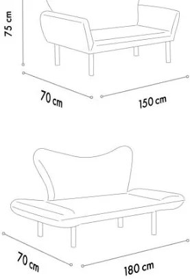 2 személyes kanapéágy Chatto - Sötétbordó