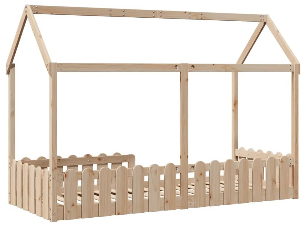 tömör fenyőfa házikó gyerekágykeret 80 x 200 cm