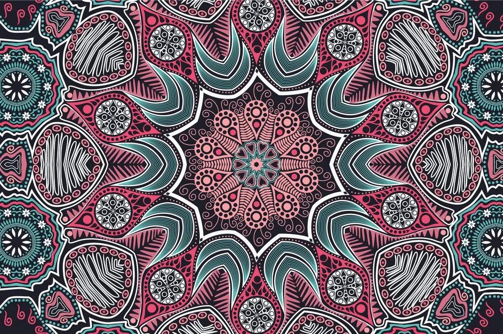 Öntapadó tapéta indiai Mandala virágokkal