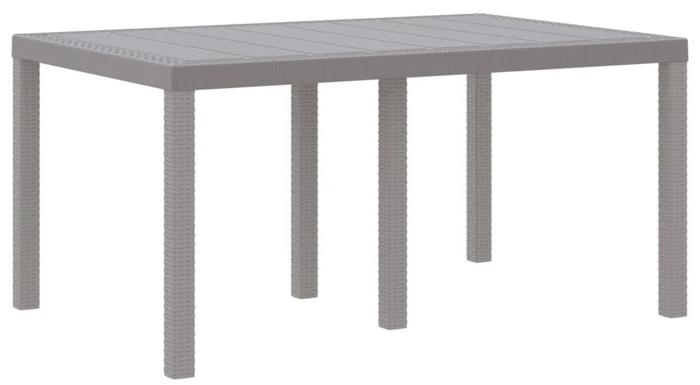 5 Részes Kerti Étkezőszett Párnákkal Világosszürke Poly Rattan