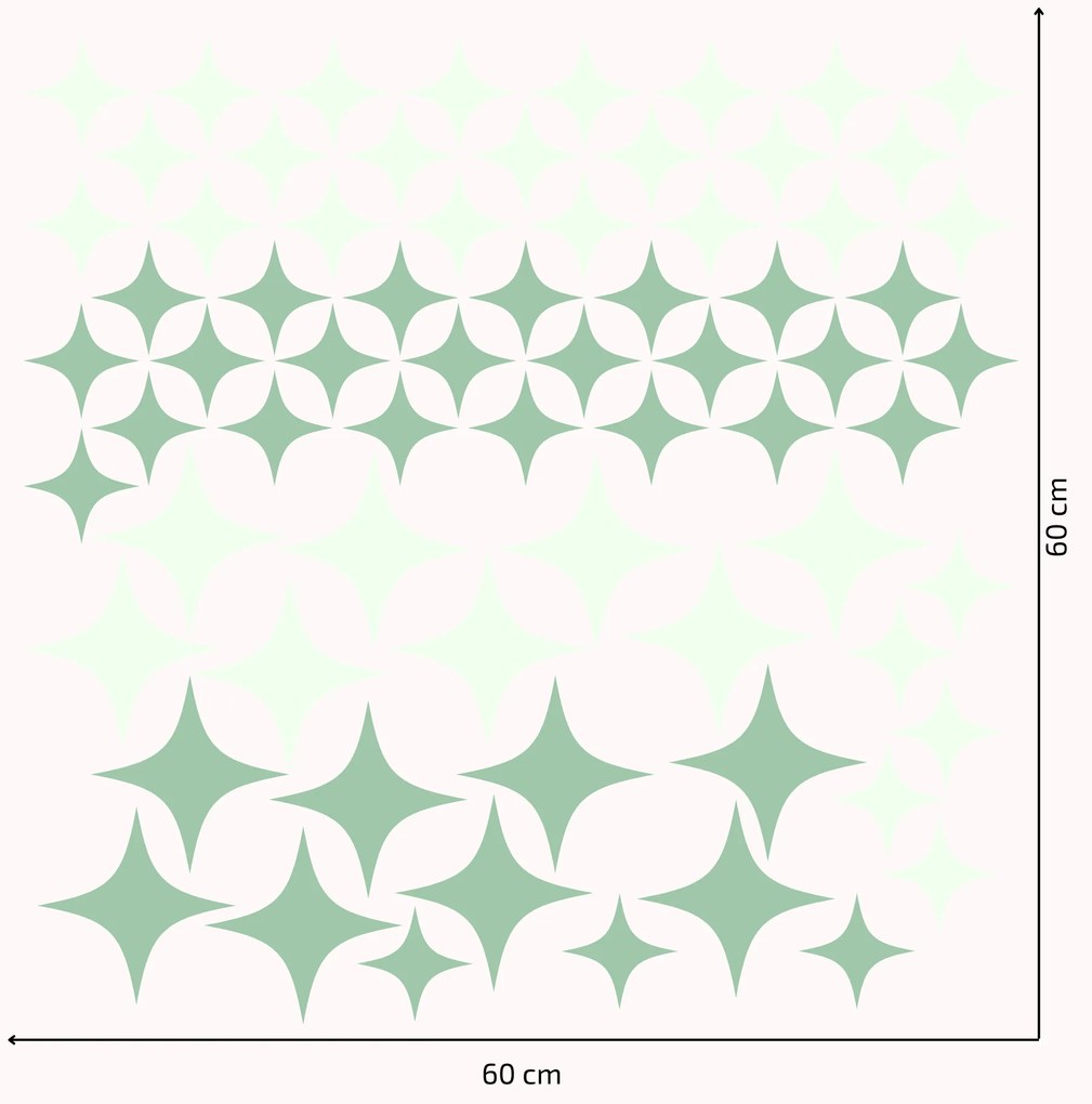 PIPPER. Textil falmatrica "Csillagok" Szín: Menta