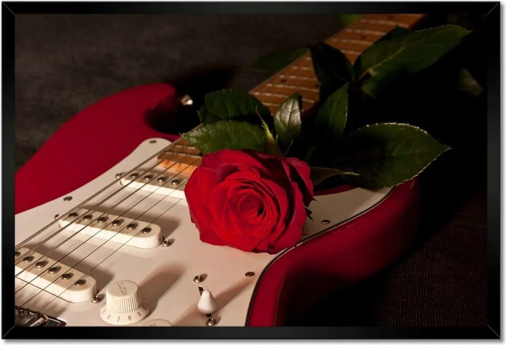 Poszterek keretben 60x40 Piros evező Gitár