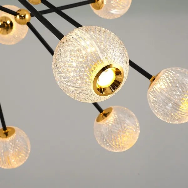 GELA LED rúdos csillár 16xLED/5W/230V 3000K fekete/arany