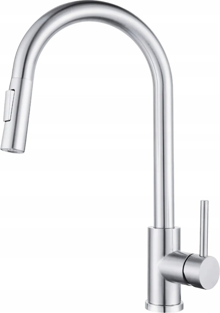 Konyhai Mosogató Csaptelep Kihúzható Kifolyócsővel Króm 2 Funkciós Ezüst