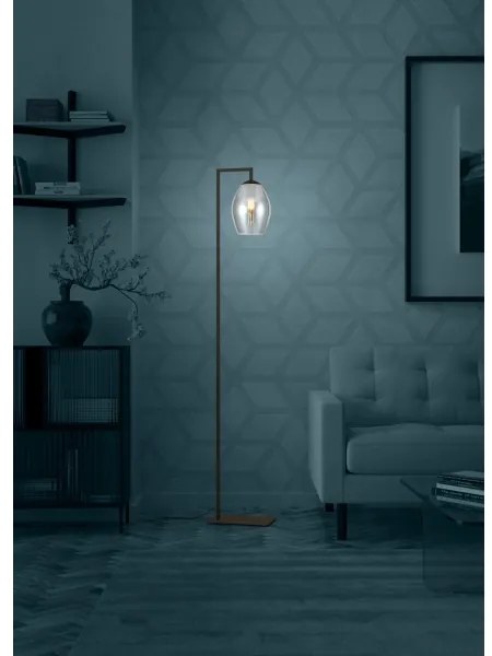 Eglo 390256 - Állólámpa ESTANYS 1xE27/40W/230V füstös